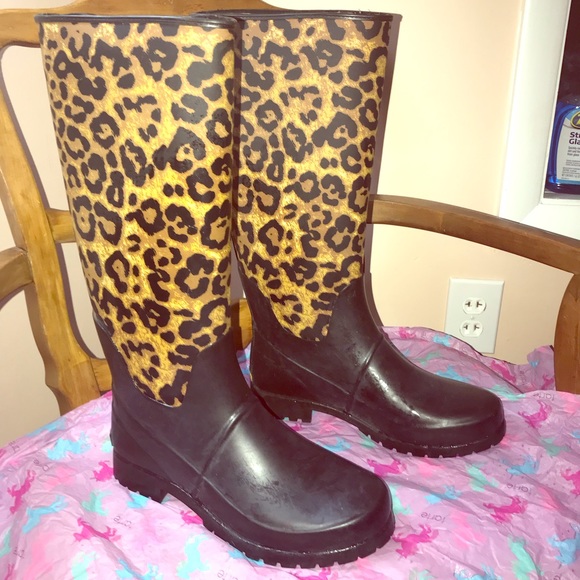 ralph lauren rain boots leopard
